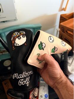 Malbon Head cover hybrid wood & blade putter cover