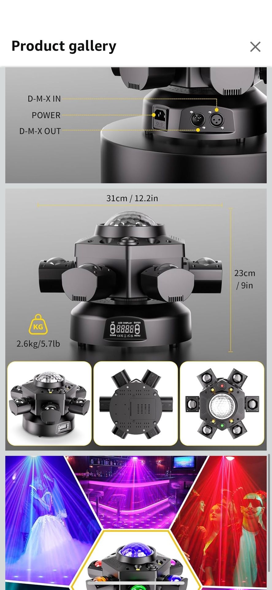 DJ Light Moving Head 120W 6 Arms Beam Rotating Stage Lights with Kaleidoscope