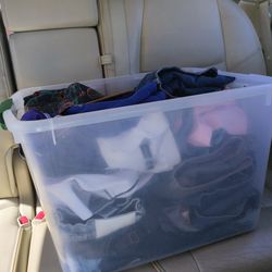Clothing bin with some designer