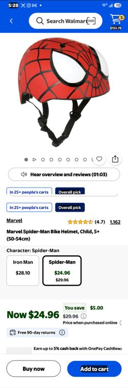 Childs Marvel Spiderman Bike Helmet