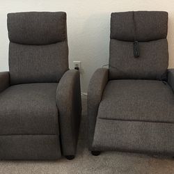  Two grey recliner/ massage chairs