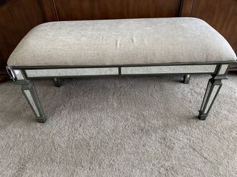 Mirrored Bench with Top Cushion