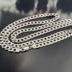 8.9 mm diamond cut curb Italian silver chain 30 inch length