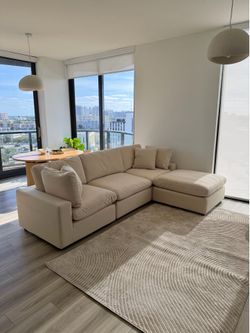 New Beige Sofa Cloud Couch Sectional
