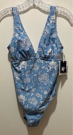 Blue floral swimsuit women’s size 4-6