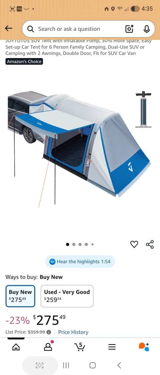 Inflatable SUV Tent