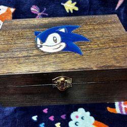 Sonic engraved wooden box! 