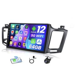 Car Stereo Radio Toyota RAV4, 2013-2018 Wireless Carplay Android Auto, 10 Inch Touch Screen, AM FM Bluetooth, GPS, Head Units, Reverse Backup Camera