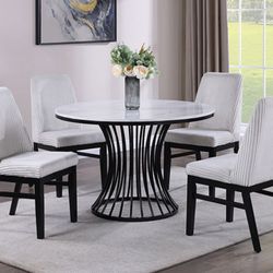 Dining Set. Faux Marble Round 48”