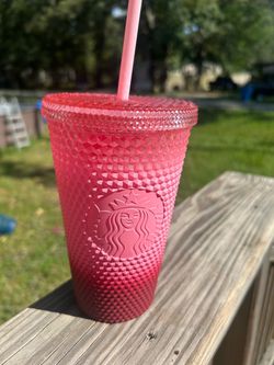 Starbucks Pink Studded Cold Cup with Straw