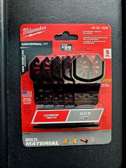 Milwaukee  1-3/8 in. Carbide Multi-Material Cutting Oscillating Blade - 5-Pack -  (49-25-1526)