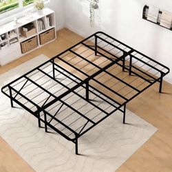 MAKE CHANGES Foldable Full Size Bed Frame?Metal Platform With 14" Underbed Storage, Heavy Duty?Noise Free,Easy Foldable Assembly, No Box Spring Needed