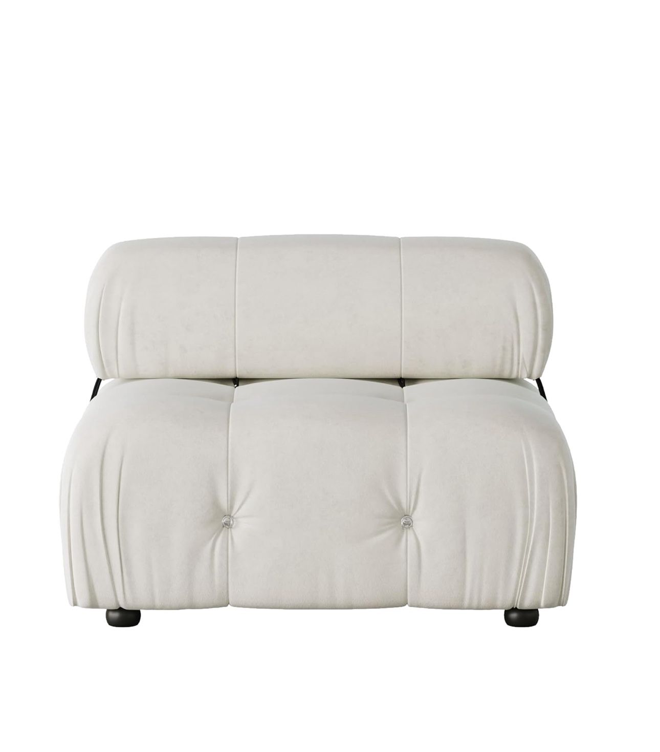 Modular Sectional Sofa, Velvet Couch, Middle seat, Beige