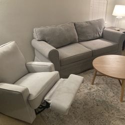 Couch, recliner, and coffee table for sale