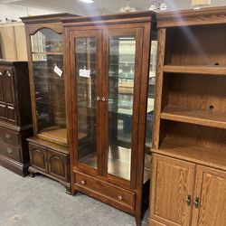 Wood And Glass Curio Cabinet (in Store)
