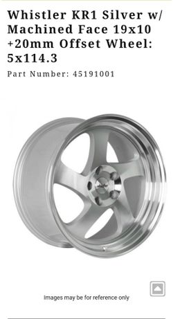 Whistler KR1 Silver Machined Face - 19x10 +20 5x114.3 ( Full Set)