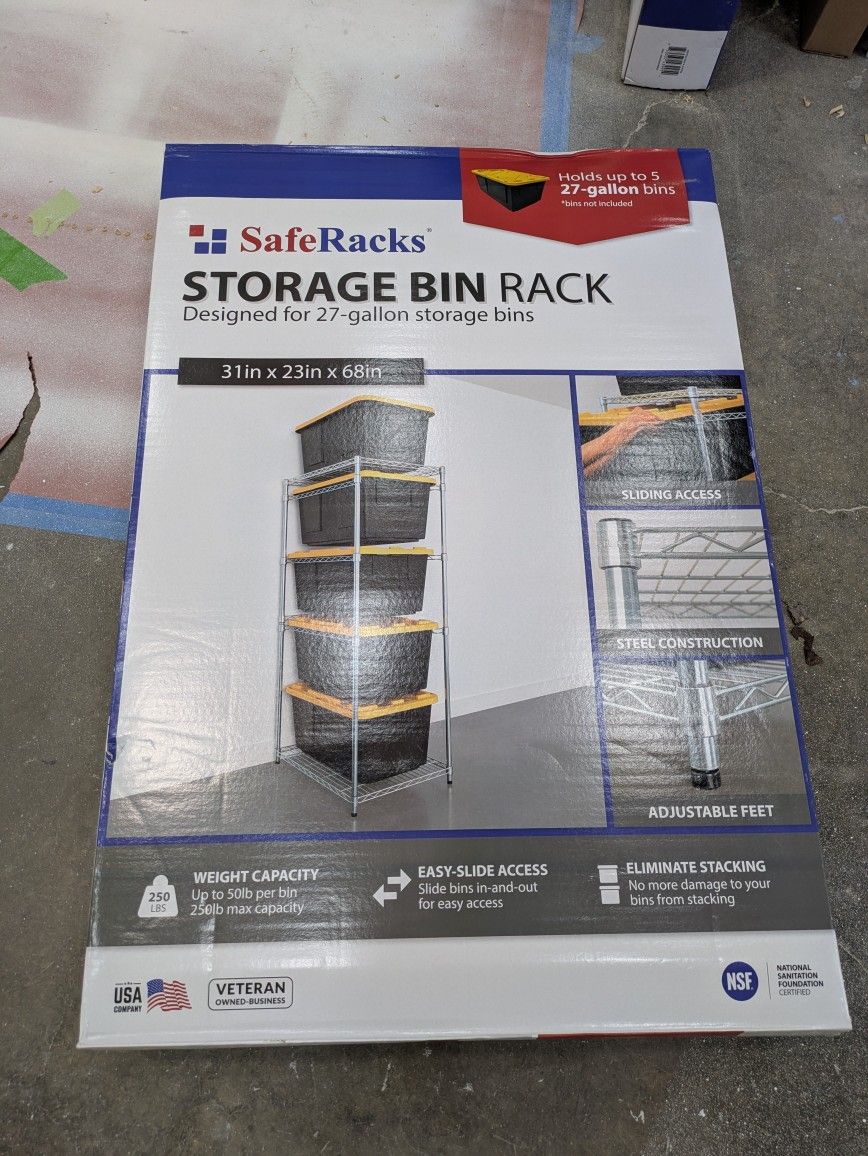 2 Saferacks Storage Bin Racks