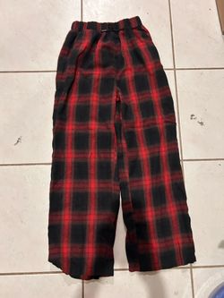 Red and black plaid pants