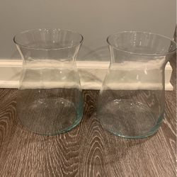 Set Of 9 Glass Vases