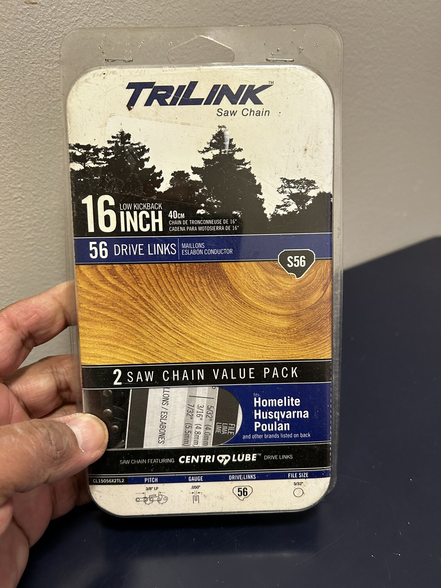 TRILINK S56 - 16” Saw Chain fits Poulan Black Max Husqvarna 15056X2TL2, 2-PACK