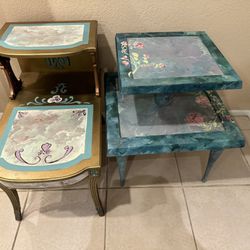 Hand Painted  Night Stand/ End Tables 