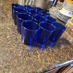 12 Royal Blue Water Glass ..