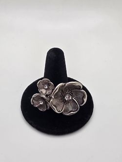 Silver Floral Statement Ring