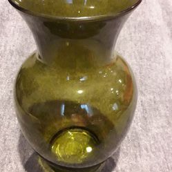 Large green olive vase