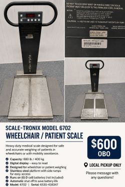 Scale-Tronix 6702 Wheelchair / Patient Scale – 880 lb Capacity