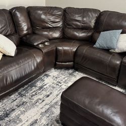 Brown Leather Sectional Couch (Ashley Furniture) 