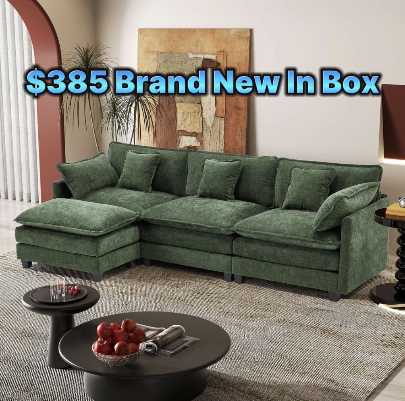 New Sealed In Box π¦ Green Sectional Couch