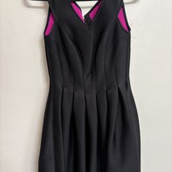 1994 DKNY Neoprene Fit Flare Runway Dress