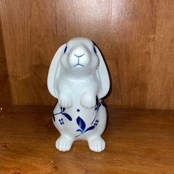 Blue & White Print Bunny