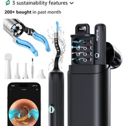 Flexible Ear Wax Removal Tool Camera, Wireless Ear Cleaner with 10MP HD Otoscope, Painless Tweezers, 12 Soft Tips, 3 Inspection Heads, Portable Earwax
