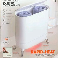 Sharper Image SpaStudio Towel Warmer, Heated Comfort and Aromatherapy