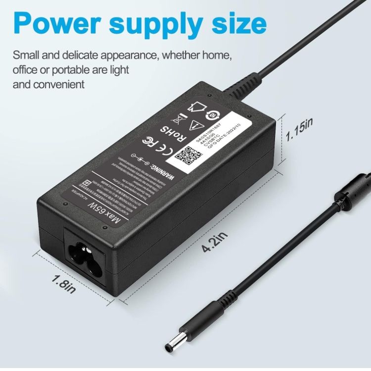 65W 19.5V Laptop Charger for Dell