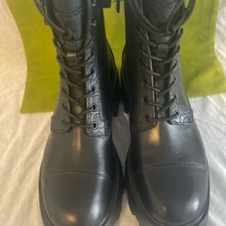 New Tory Burch T Monogram Lug Ankle Boot65mm Vachetta Leather 10.5w