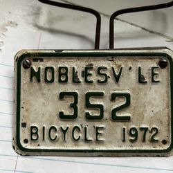 Vintage Bicycle License Plate