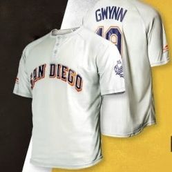 Tony Gwynn Henley Jersey MEDIUM LARGE