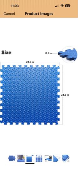 Blue Interlocking Foam Floor Mat Tiles