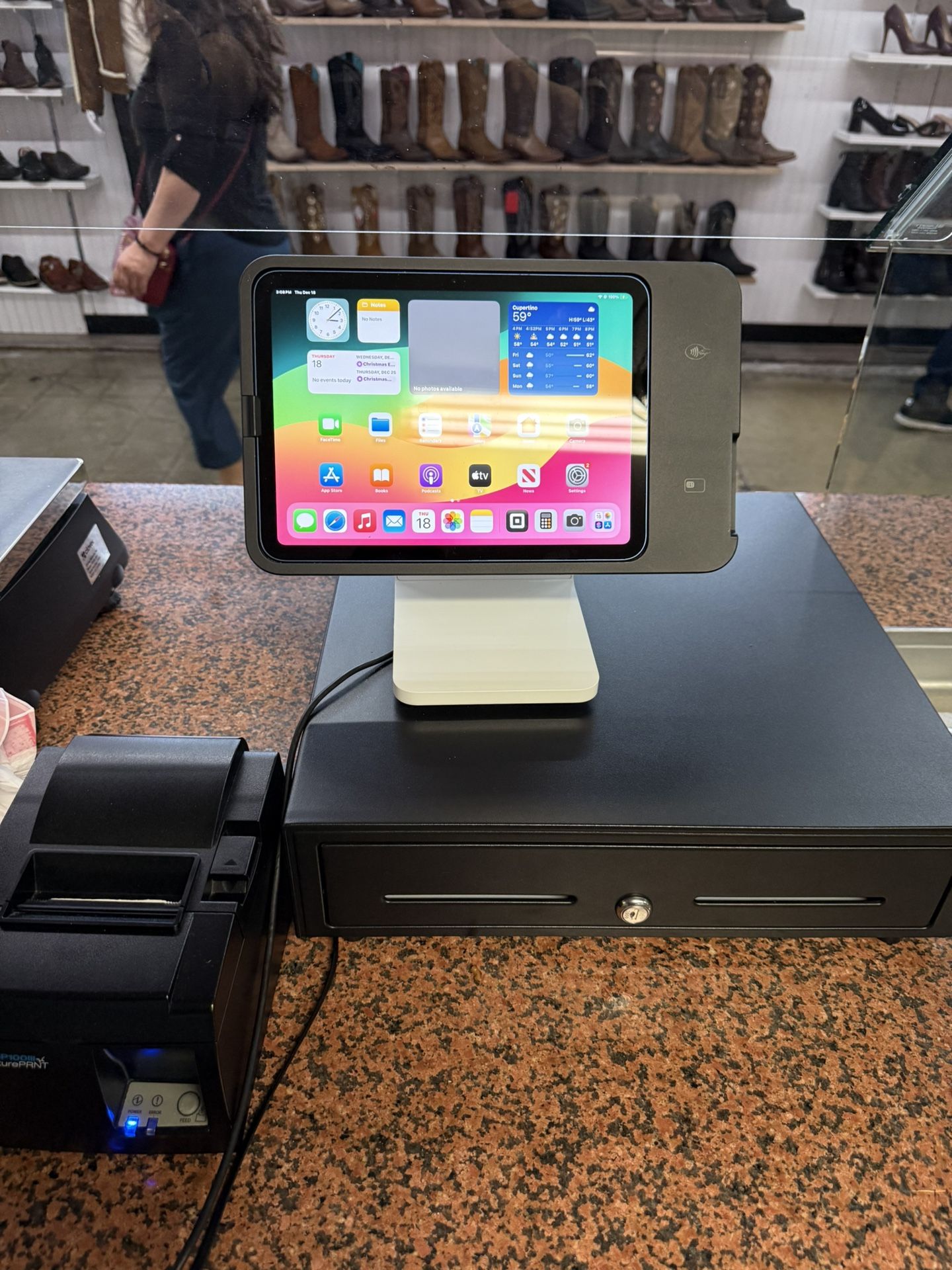 POS System Square Stand Cash Drawer Printer