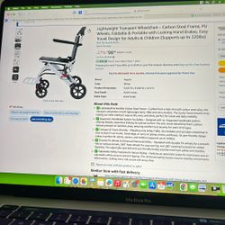 Lightweight transport wheelchair