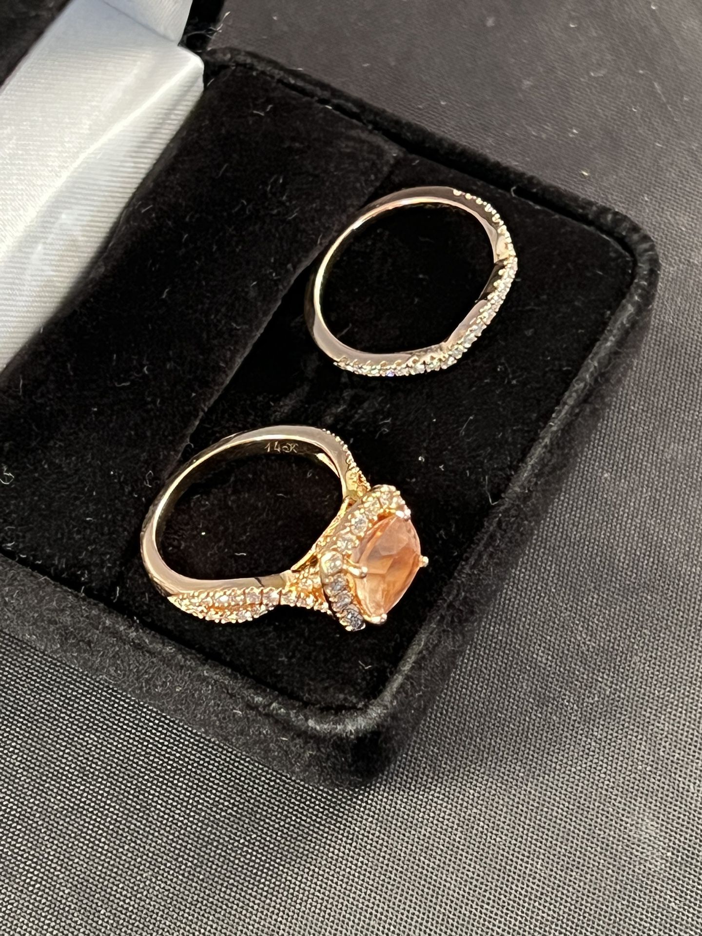 Neil Lane Morganite Rose Gold Engagement Ring Set
