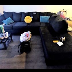 Black L Shaped Couch 