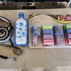 Dog Retractable Lease/bags/water Dispenser