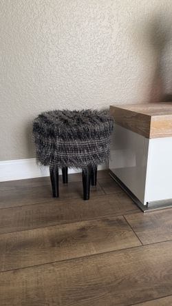 Modern Faux Fur Stool / Ottoman