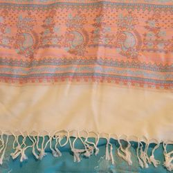 Pink And Blue Pashmina