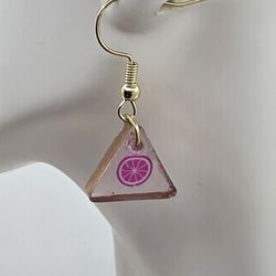 Pink Lemon Slice Earrings 