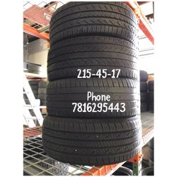 Used Tire For Sale 215/45/17 $45 each installed