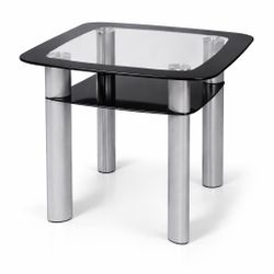 ✨ Modern Glass End Table – SUPER DEAL! ✨  🚨 ONLY 2 LEFT – BOTH FOR $100! 🚨 (That’s just $50 each!)  Modern, sleek and perfect for any living room.  